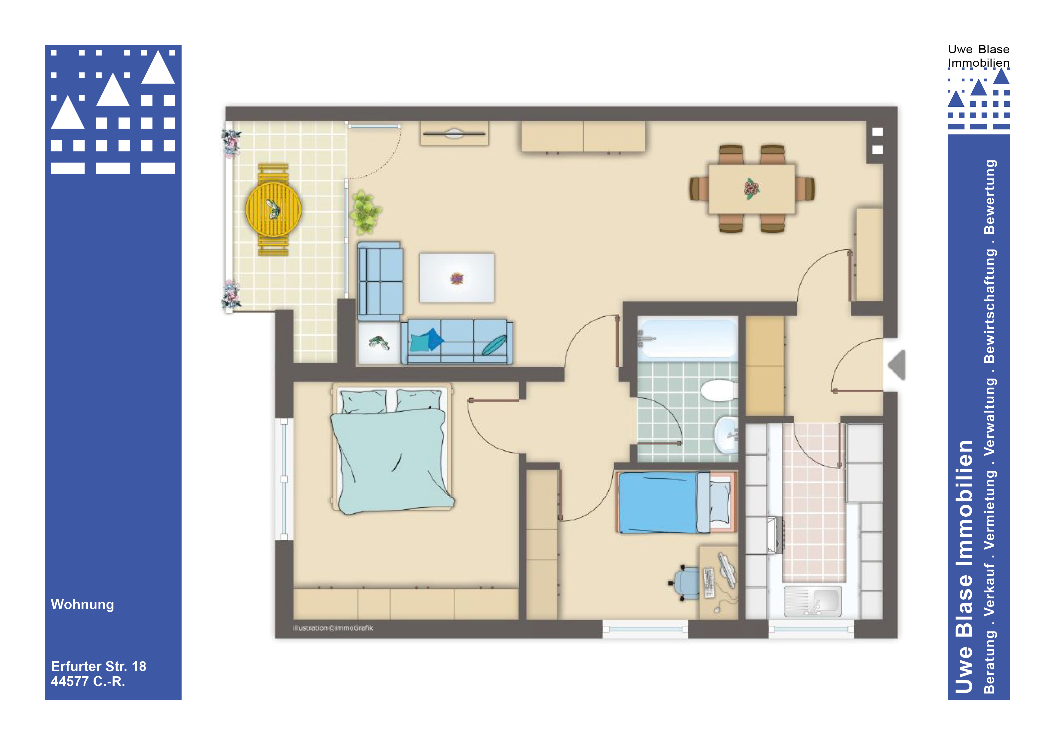 Eigentumswohnung mit ca. 70 m² Wfl. und Garage