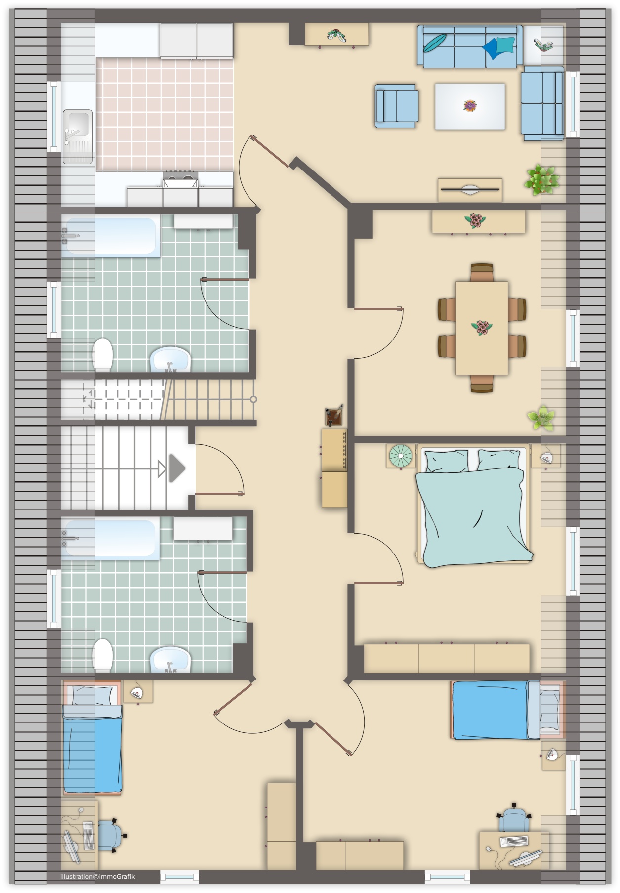renovierte 4-Zimmer Wohnung mit ca. 136 m²