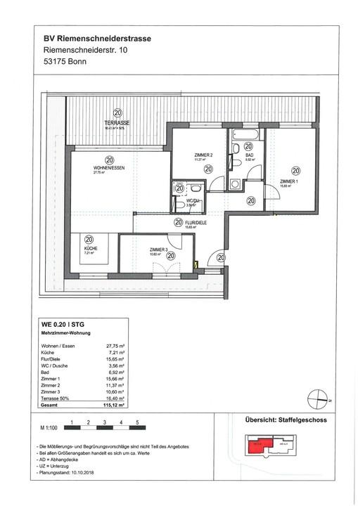 Urbanes Penthouse mit großer Dachterrasse in Neubauqualität!