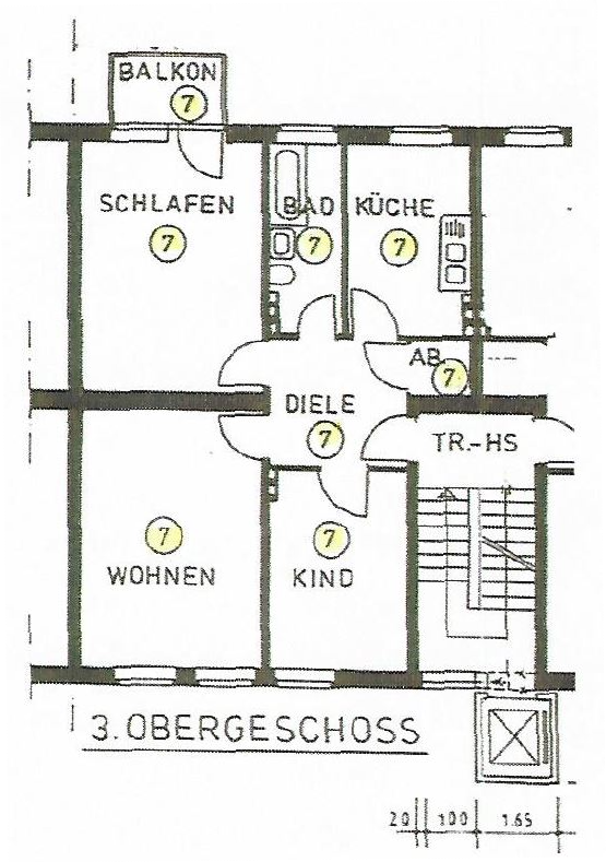 Perfekt geschnittene 3 Zimmer Wohnung mit Balkon in Rheinnähe