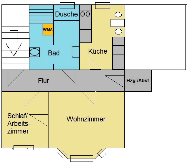 Zweiraumwohnung mit EBK und Fußbodenheizung
