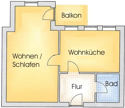 geräumige 1-Raumwohnung mit Balkon unweit des Lübbener Hains