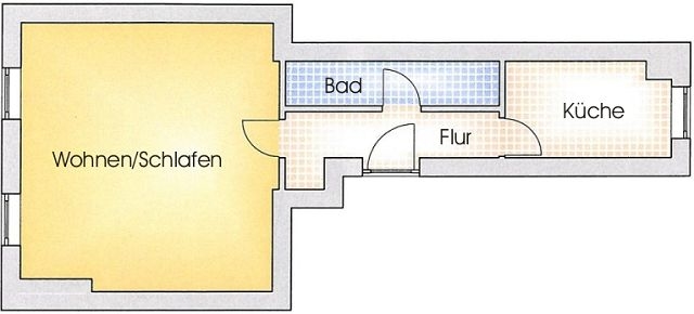 1-Raumwohnung im Dachgeschoss ideal für Azubis oder Alleinstehende