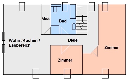 3-RWE mit Charme im Dachgeschoss in ländlicher Gegend