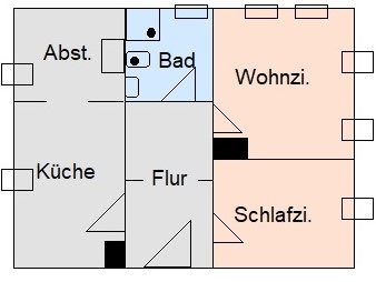 gemütliche 2-Raumwohnung im Dachgeschoss
- Erstbezug -