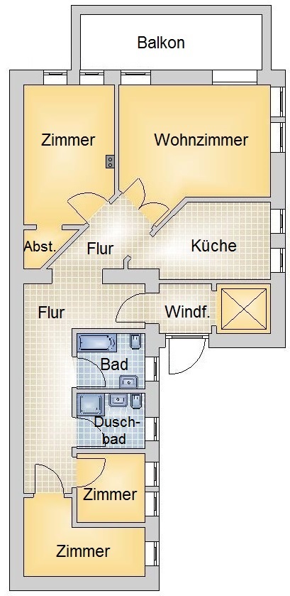 Exklusiv ausgestattete 4-RWE mit großem Balkon