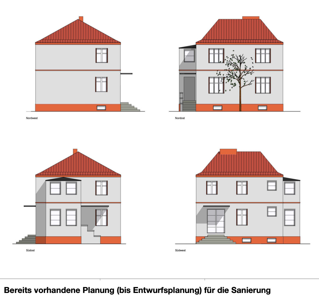 NEUER PREIS | Entkernte Stadtvilla von 1934 mit Keller und Anbau